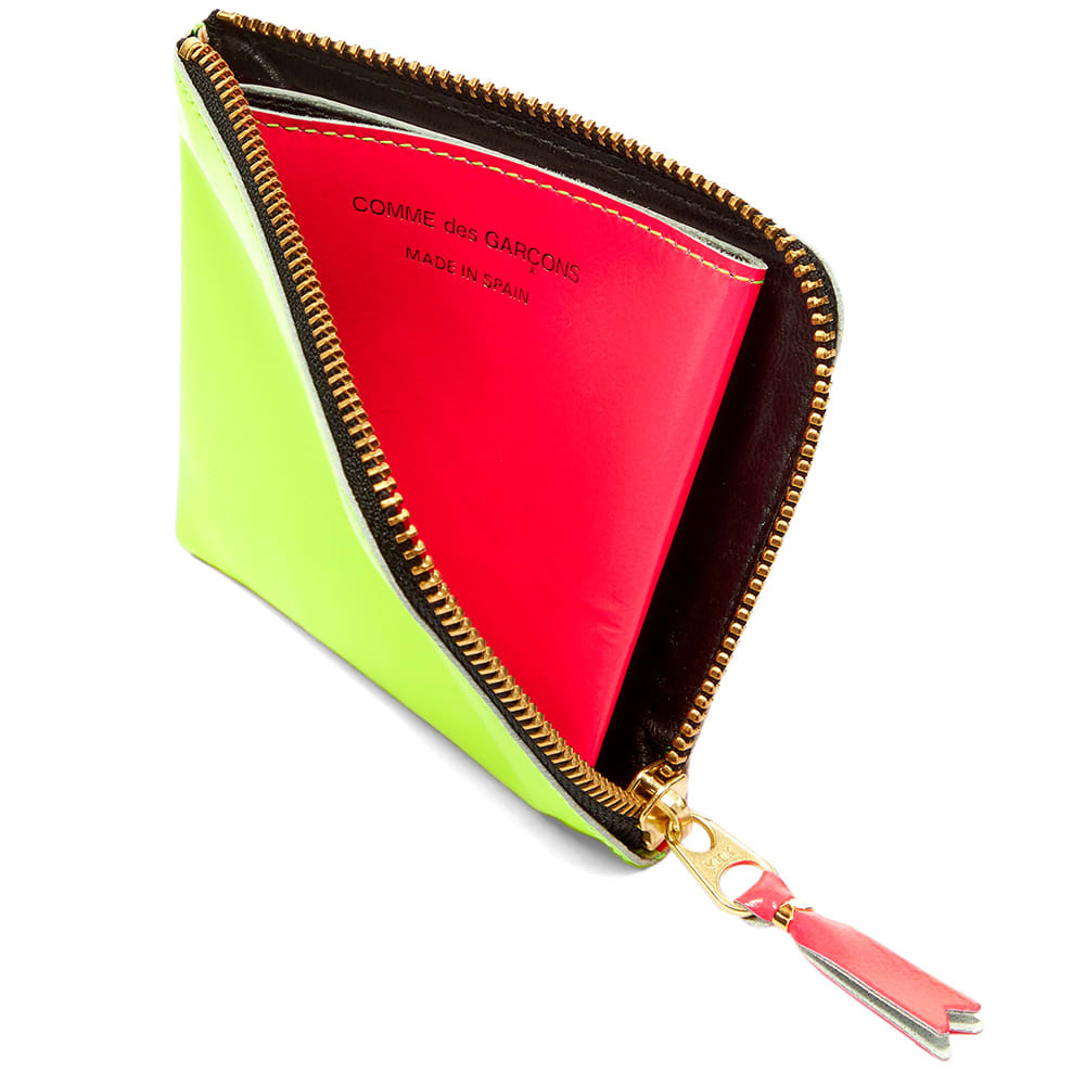 Comme des Garçons SA3100SF Super Fluo Wallet in Yellow/Orange