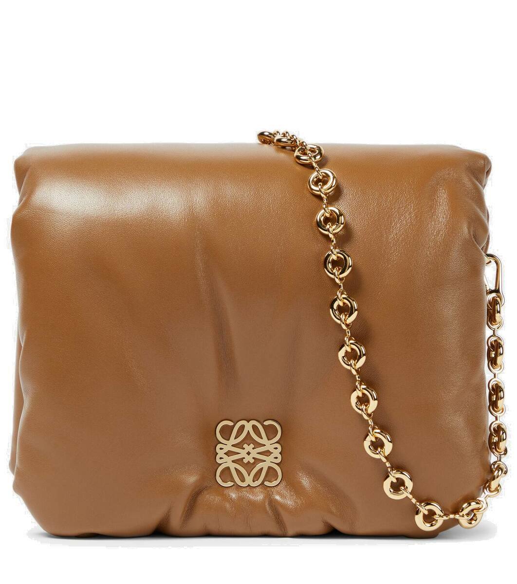 【関税&送料込】Loewe Mauve Goya Shoulder Bag LOEWE Lambskin Pleated Goya Puffer Bag Light Mauve 1290152