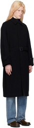 AURALEE Black Belted Coat