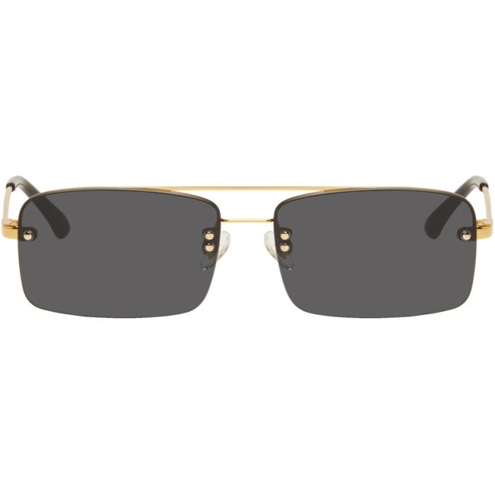 Photo: Dries Van Noten Gold and Black Linda Farrow Edition 156 C1 Sunglasses