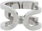 Off-White Silver Paperclip Ring