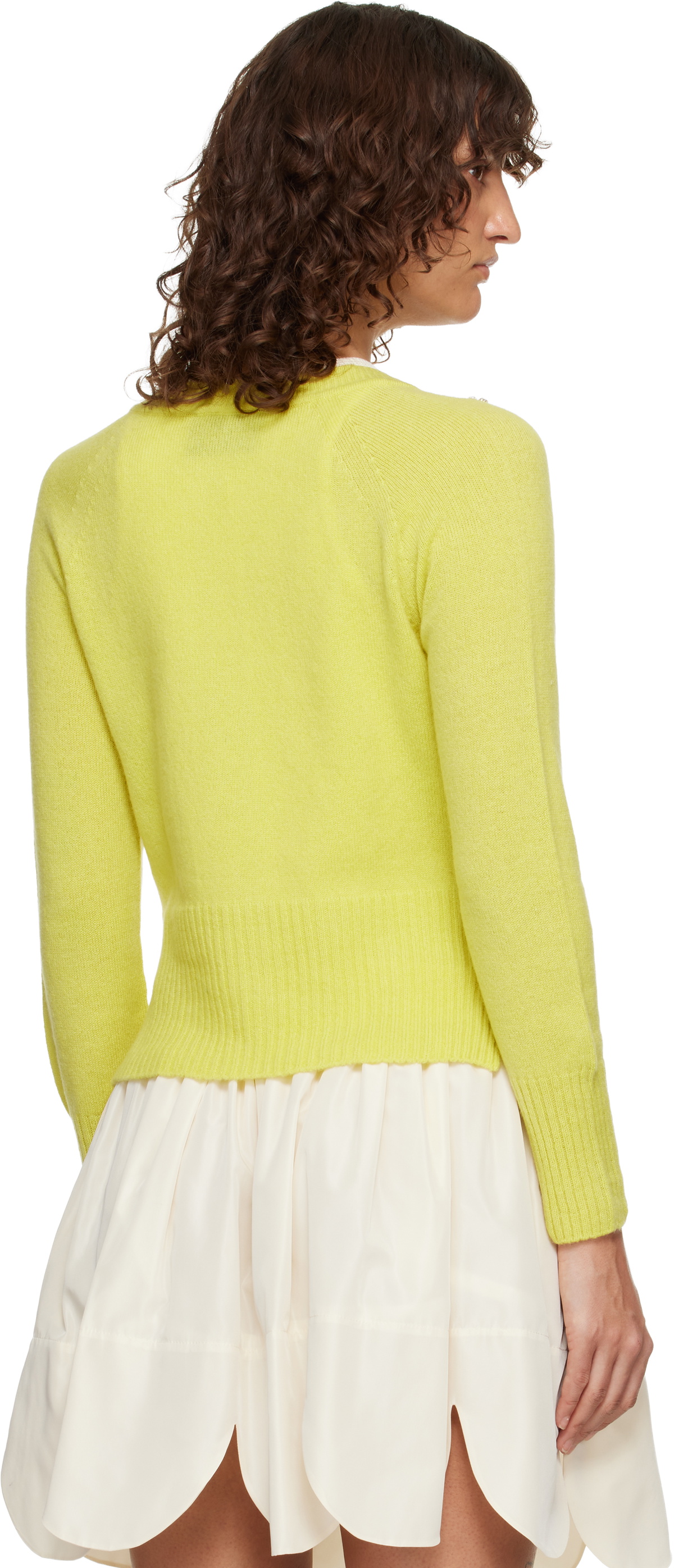 Simone Rocha Green Turbo Embellished Relaxed Cashmere Cardigan