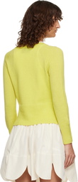 Simone Rocha Green Turbo Embellished Relaxed Cashmere Cardigan