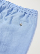 RUBINACCI - Pleated Cotton-Twill Trousers - Blue