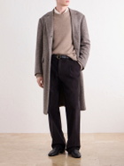 Kiton - Herringbone Cashmere and Wool-Blend Coat - Brown
