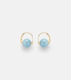 Sydney Evan 14kt gold (585/1000) earrings with diamonds and aquamarines