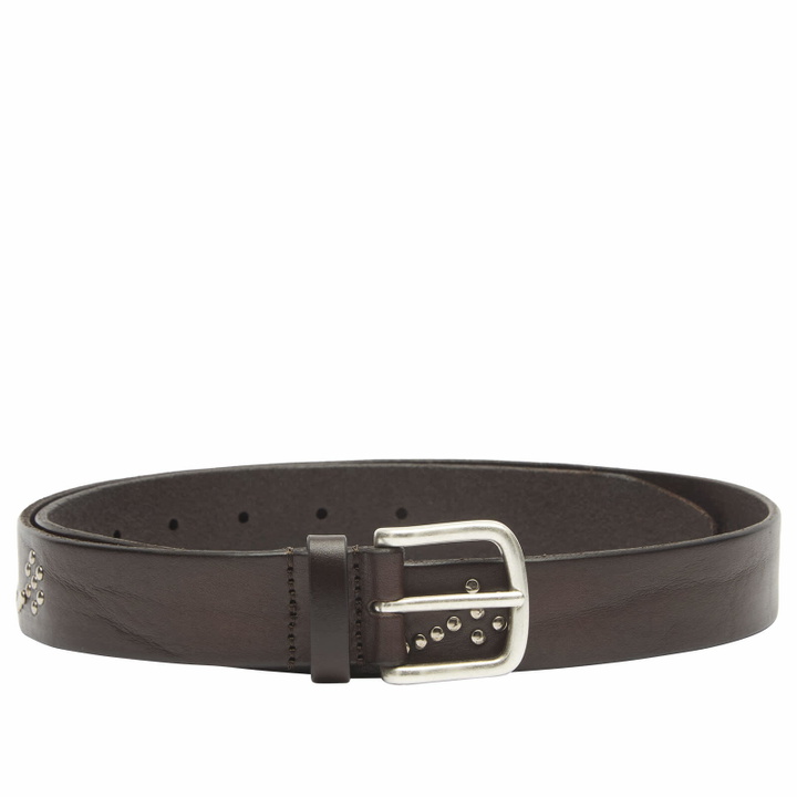 Photo: Anderson's Men's Andersons Narrow Stud Trimmed Leather Belt in Brown