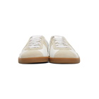 Lanvin White and Beige Dual Material JL Sneakers