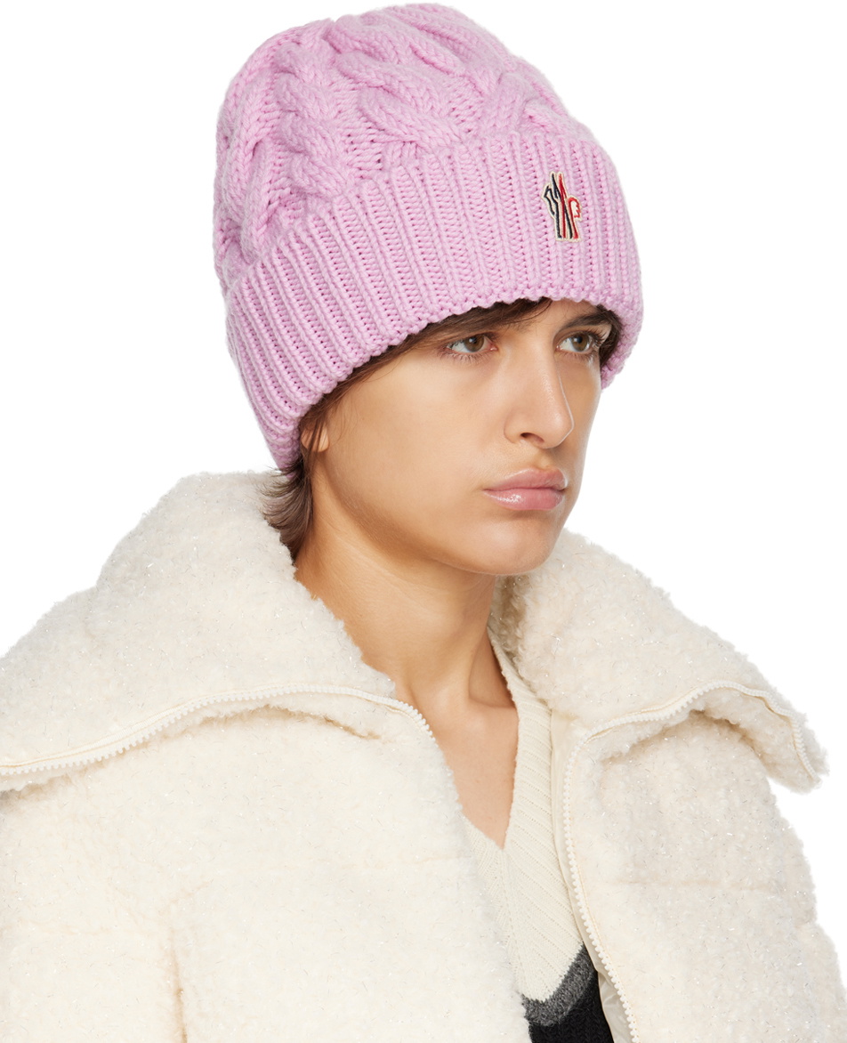 Moncler Grenoble Pink Logo Beanie