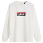 NANGA Men's Eco Hybrid Box Logo Long Sleeve T-Shirt in White