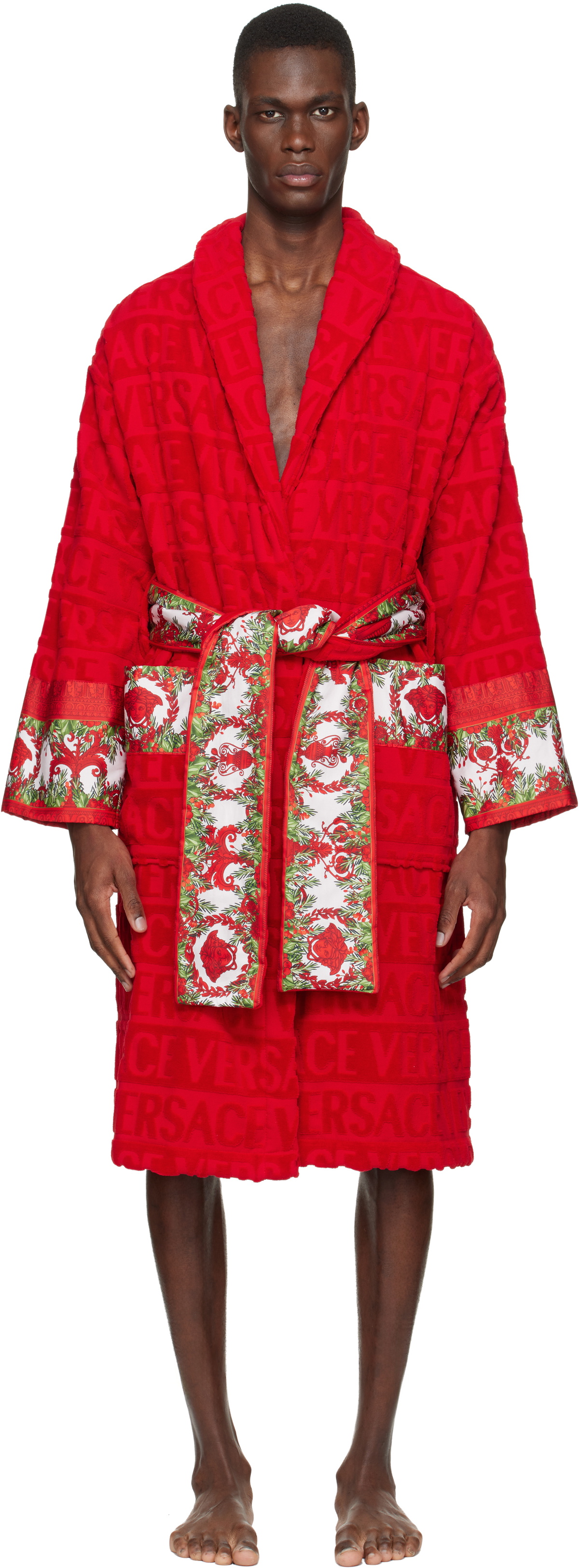 Versace Red 'I Love Baroque' Bathrobe