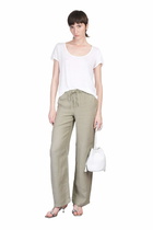 120% Lino T-shirt In White Linen