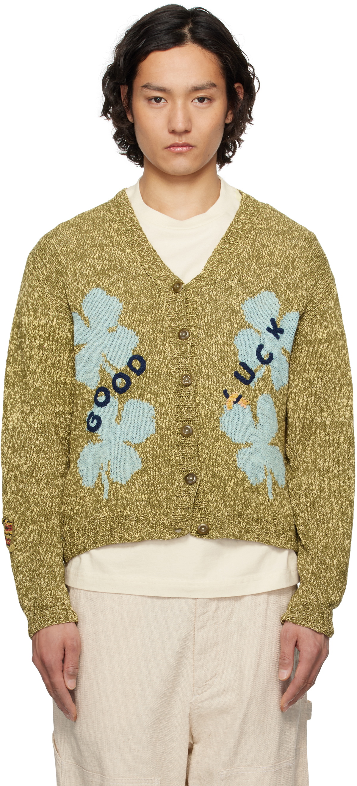 Story mfg. Men's Tomatos Twinsun Cardigan in Olive Toms