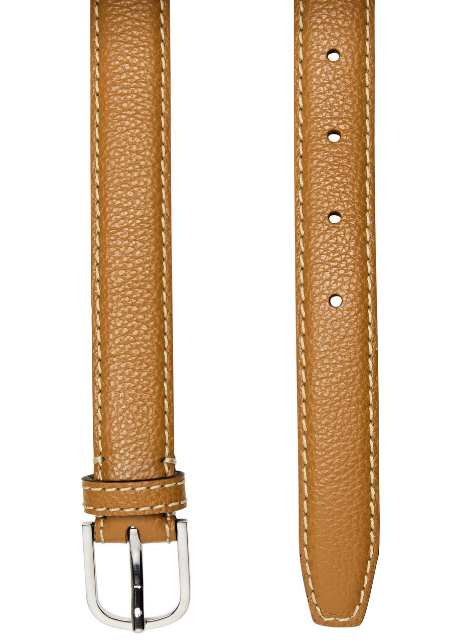 NEW TOTEME women\'s slim grained leather belt in tan Toteme Slim Grained-Leather Trouser Belt in Tan – Hampden  main image 4