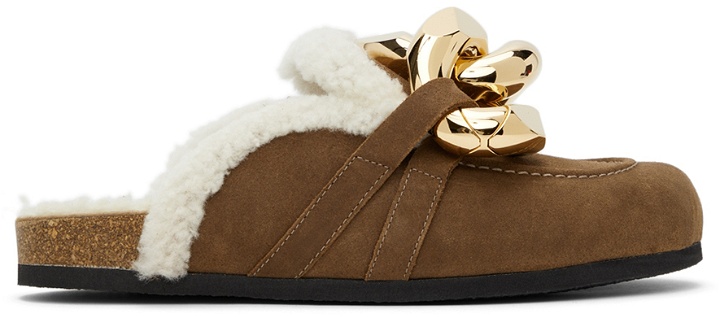 Photo: JW Anderson Brown Shearling Chain Loafers