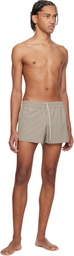 Rick Owens Taupe Temple Boxer Swim Shorts