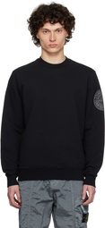 Stone Island Black Cotton Fleece Sweatshirt