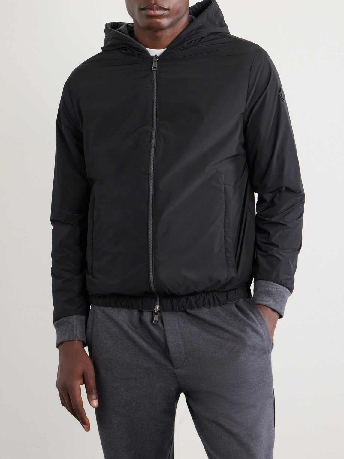 Moncler - Cotton Zip-Up Hoodie - Gray