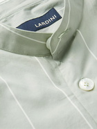 Lardini - Grandad-Collar Striped Cotton-Poplin Shirt - Green