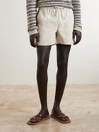 FRAME - Straight-Leg Cotton-Canvas Drawstring Shorts - Neutrals