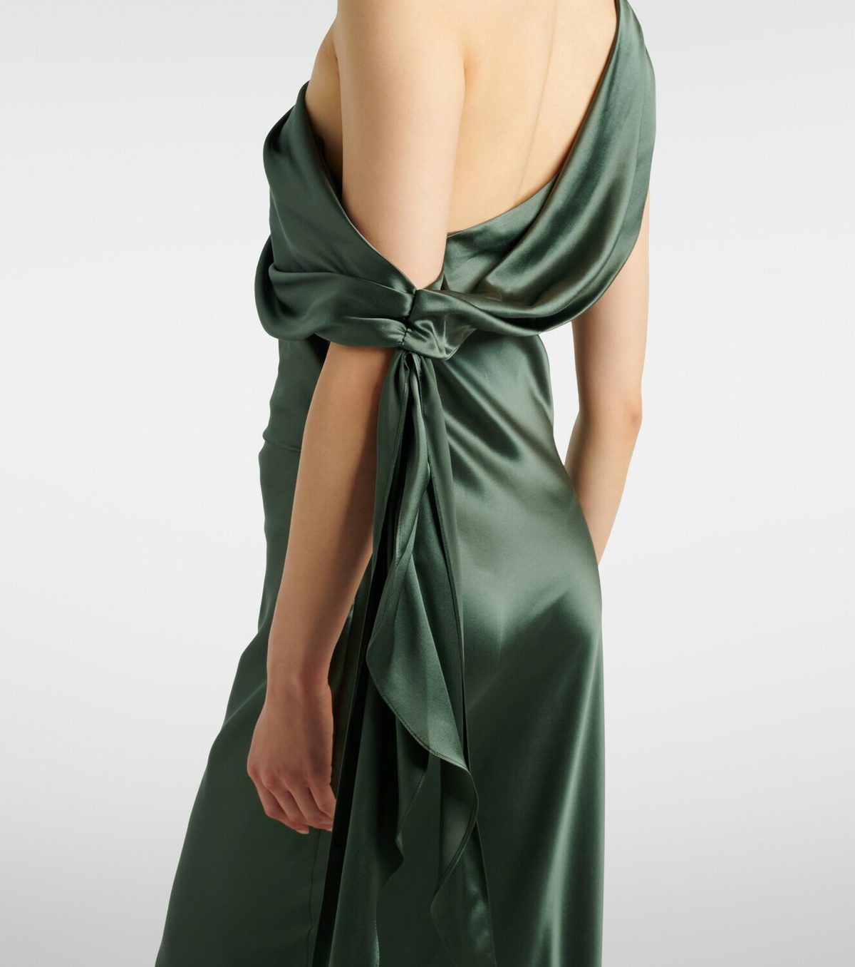 The Sei Draped asymmetric silk satin gown