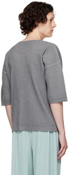 Homme Plissé Issey Miyake Grey Polyester T-Shirt