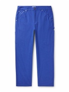Pop Trading Company - Straight-Leg Logo-Embroidered Cotton-Ripstop Trousers - Blue