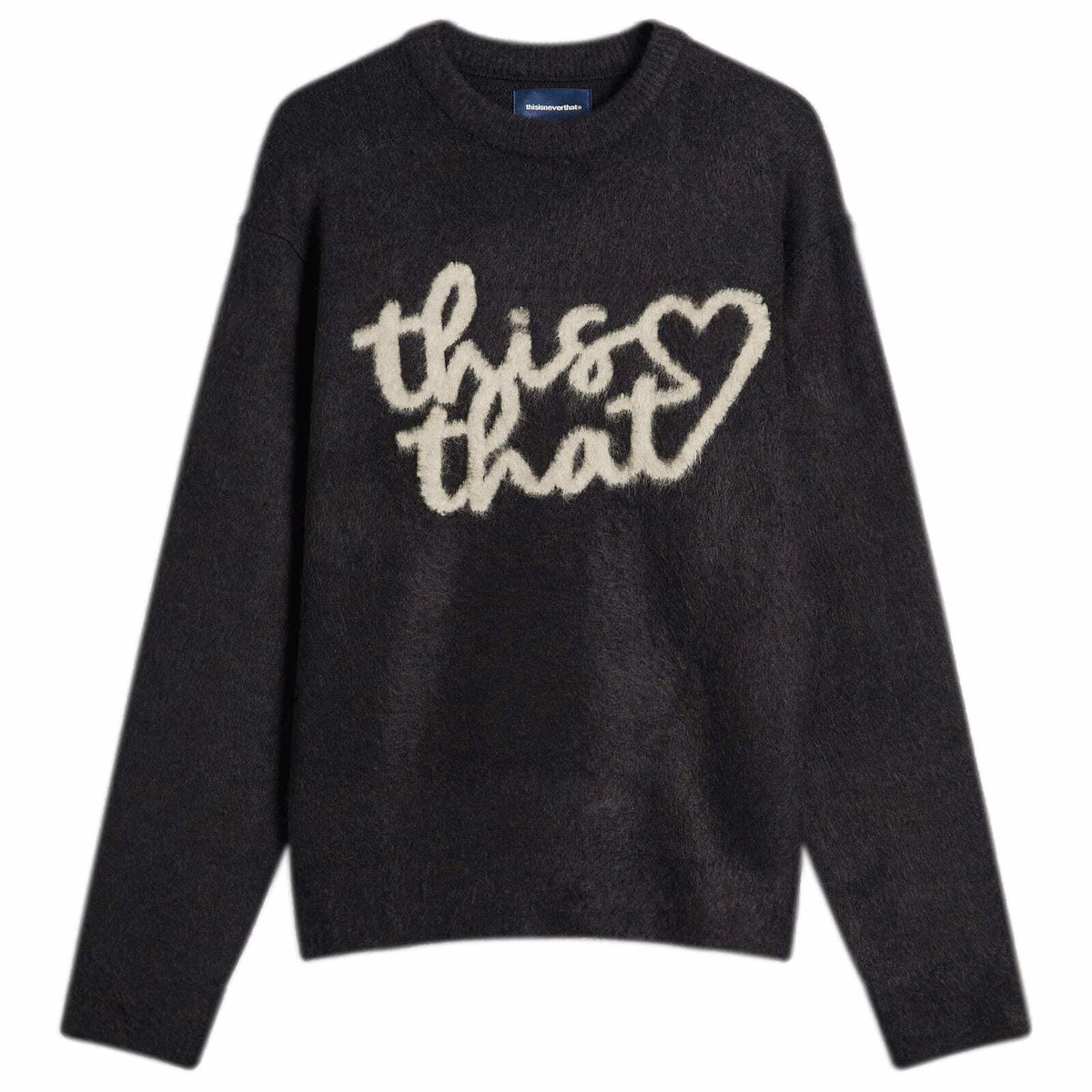 thisisneverthat Men's Heart Logo Knit Jumper in Dark Navy