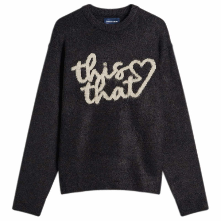 Photo: thisisneverthat Men's Heart Logo Knit Jumper in Dark Navy