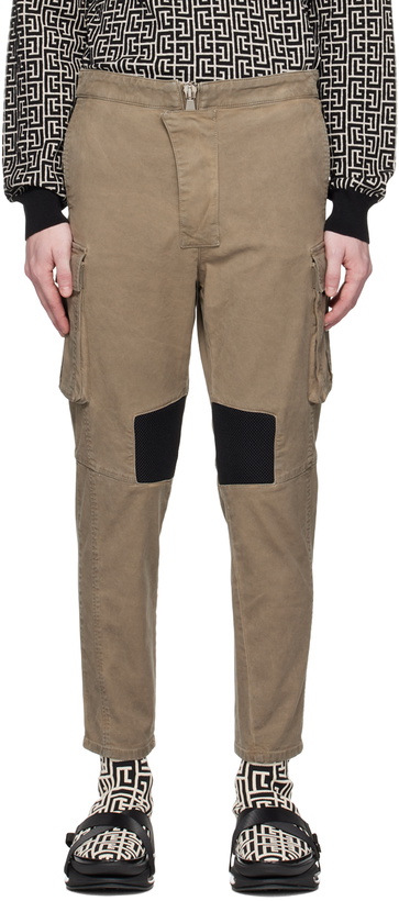 Photo: Balmain Khaki Insert Cargo Pants