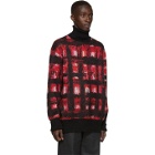 Alexander McQueen Red and White Mohair Turtleneck