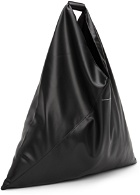 MM6 Maison Margiela SSENSE Exclusive Black XXL Faux-Leather Triangle Tote