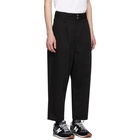 Comme des Garcons Homme Black Cotton Drill Garment-Dyed Trousers