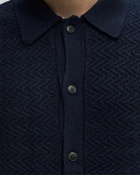 Les Deux Finnegan Knit Shirt Blue Mens Zippers & Cardigan