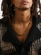Sydney Evan - 14-Karat Gold, Tiger's Eye and Diamond Necklace