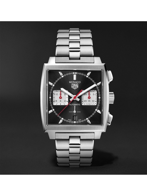 Photo: TAG Heuer - Monaco Automatic Chronograph 39mm Stainless Steel Watch, Ref. No. CBL2113.BA0644 - Black