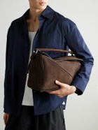 LOEWE - Puzzle Edge Large Logo-Debossed Nubuck Messenger Bag