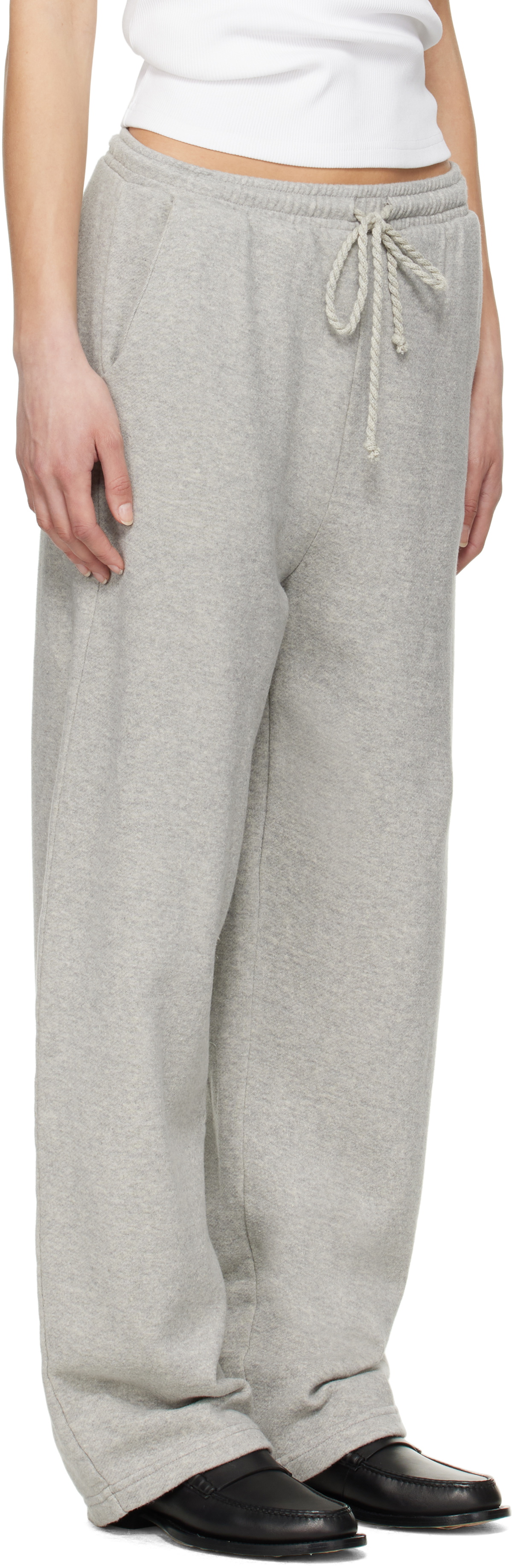 The Elder Statesman Gray Daily Wide Leg Sweatpants
