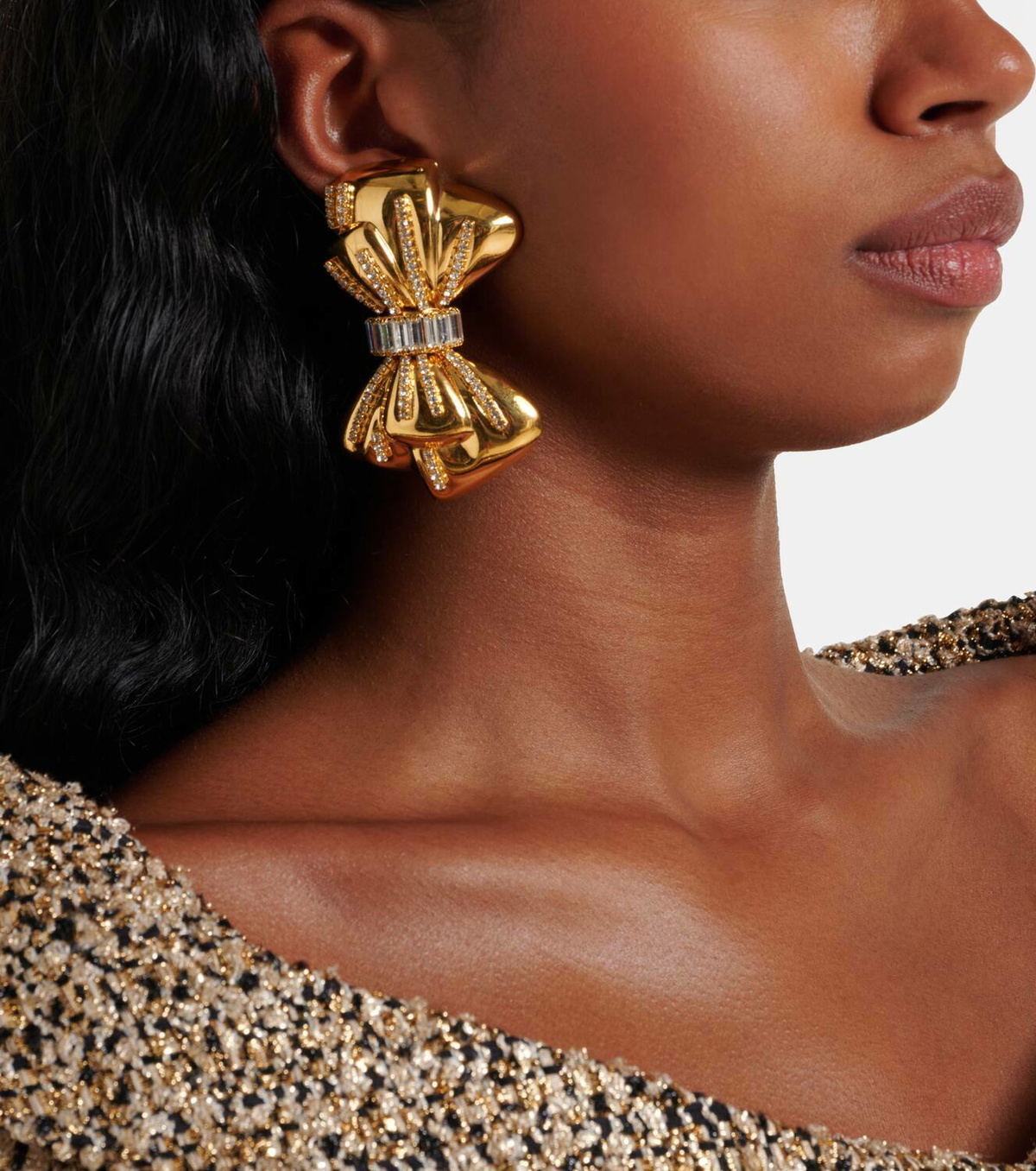 Alessandra Rich Crystal-embellished clip-on earrings