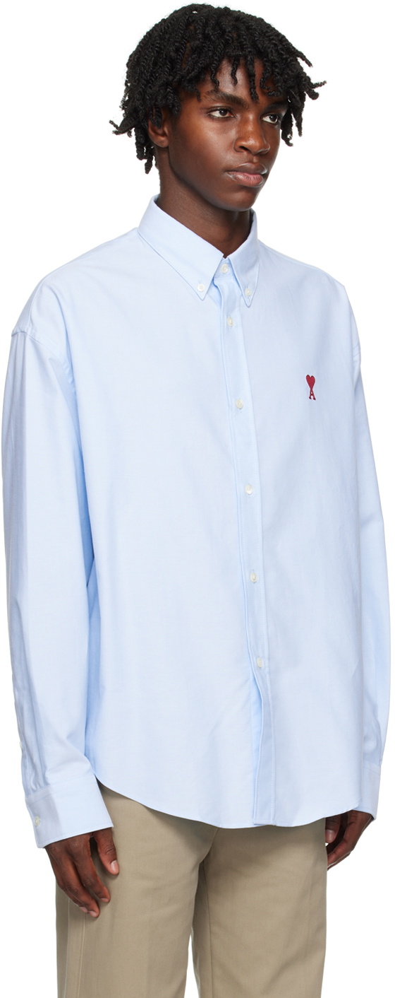 AMI Alexandre Mattiussi Blue Ami De Cœur Shirt
