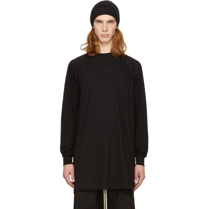 Photo: Rick Owens Black Long Sleeve Baseball T-Shirt