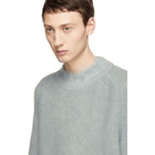 Jil Sander Blue Combed Fuzzy Sweater