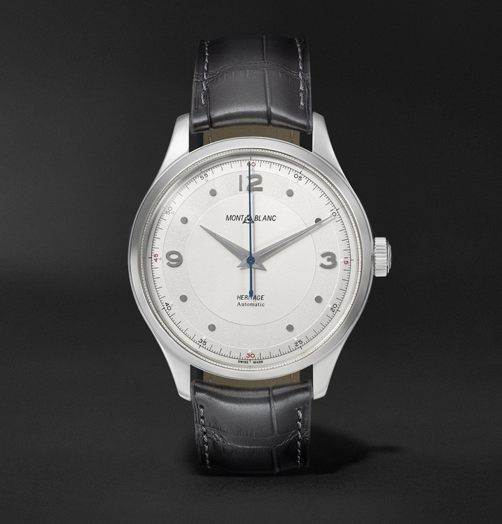 Photo: Montblanc - Heritage Automatic 40mm Stainless Steel and Alligator Watch - White