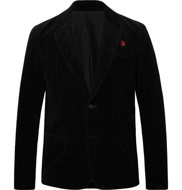 Photo: Undercover - Black Logo-Embroidered Cotton-Blend Corduroy Blazer - Black