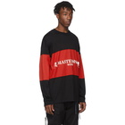 mastermind WORLD Black and Red Boxy Colorblocked Long Sleeve T-Shirt