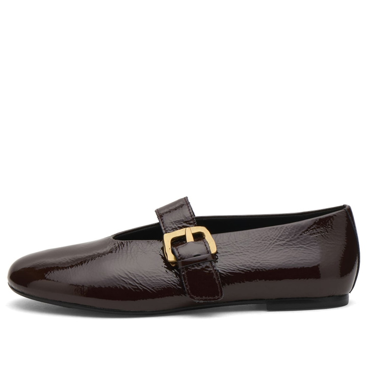 Photo: Vagabond Shoemakers Women's Vagabond Aleya Patent Leather Buckle Ballet in Chocolate