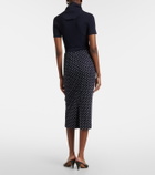 Max Mara Polka-dot jersey midi skirt