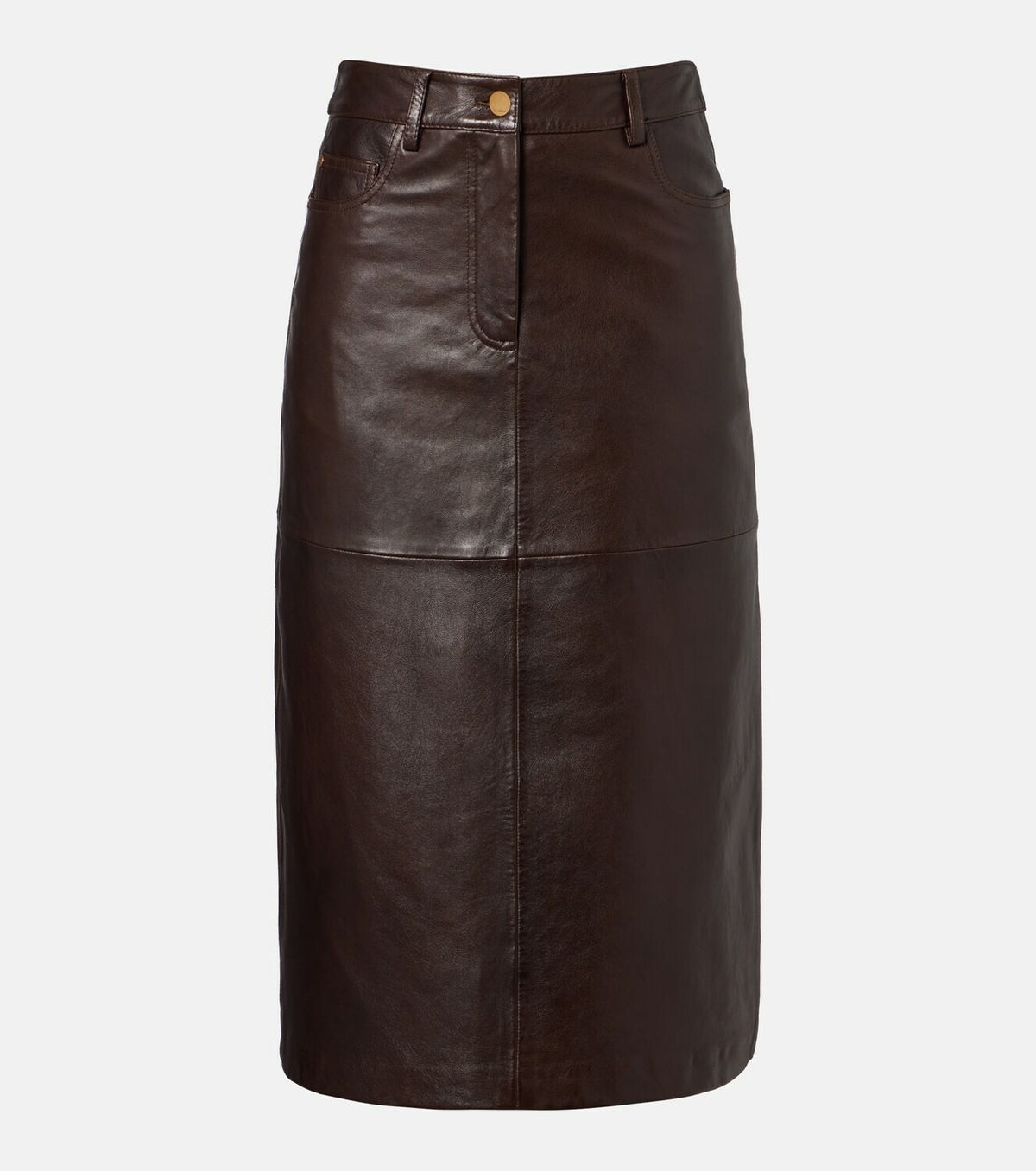 'S Max Mara Leather midi skirt