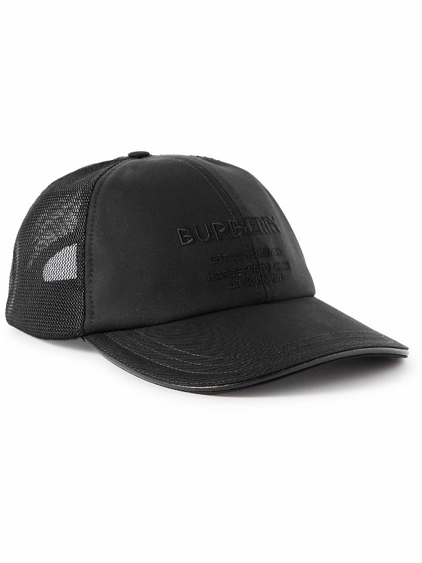 Photo: Burberry - Logo-Embroidered Cotton-Twill and Mesh Baseball Cap - Black