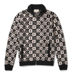 Gucci - Logo-Jacquard Wool Zip-Up Cardigan - Black